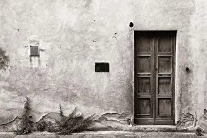 Firenze Prints: Vintage door and wall in Florence in Italy