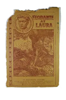 Distressed Prints: vintage drawing of philippine literature 'Florante at Laura'