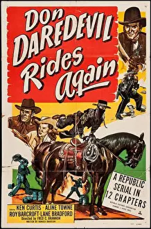 Vintage Poster Prints: Vintage film poster: Don Daredevil Rides Again (Serial - Republic, 1951). Western movie
