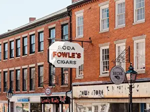 Newburyport Prints: Vintage Fowles Cigars sign in downtown Newburyport, Massachusetts