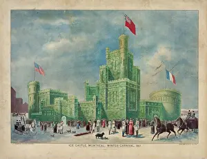 Quebec Prints: Vintage “ Ice castle, Montreal; winter carnival