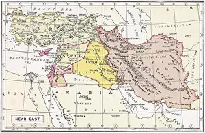 Red Sea Prints: Vintage map of Near East 1930s