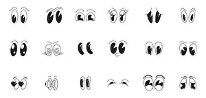 Feel Prints: Vintage mascot retro eye vectors set vector in retro 30s cartoon style