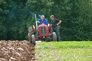 Grey Prints: A vintage Massey Ferguson tractor at the 65th Stoke Bliss