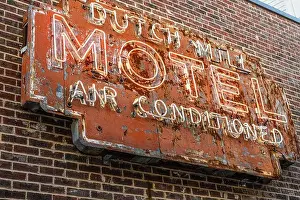 Motel Prints: Vintage neon sign from the 1948 air conditioned Dutch Mill Motel in Downtown Duluth