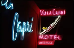 Inns Prints: Vintage neon sign for the Villa Capri Motel in Coronado, CA