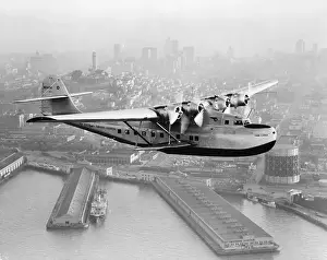 Airways Prints: Vintage photo circa 1936 of a Martin M-130 China Clipper four-engine flying boat built for Pan American Airways