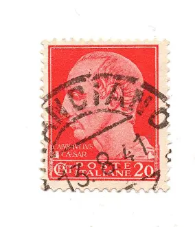 Castello Prints: A vintage postage stamp from Italy isolated on a white background