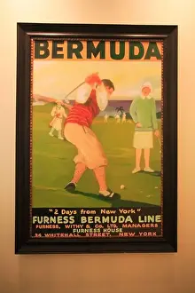 Central America Prints: Vintage poster, Bermuda, Atlantic Ocean, Central America