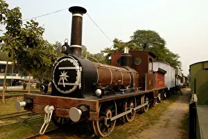 Steam Engine Prints: Vintage Steam Locomotive B 26 on display at a railway museum