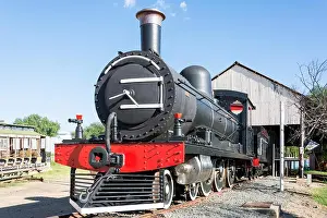 Steam Train Prints: Vintage steam train in The Old Town at The Big Hole