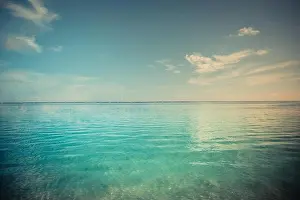 Vintage style effect sea view. Calming colors of sea, ocean