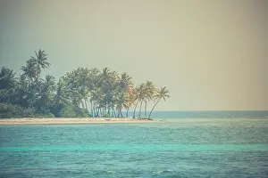 Inspirational Images Prints: Vintage toned beach landscape. Tranquil beach scene