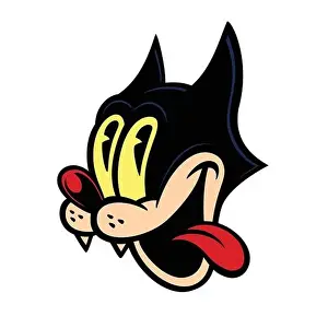 Stray Cat Prints: Vintage Toons: 30s style vintage cartoon character crazy cat smiling with tongue out