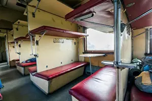 Coupe Prints: Vintage train interior with sleeping car seats
