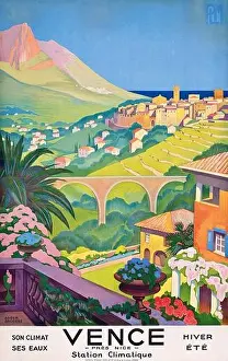Travel Poster Prints: Vintage Travel Poster. Vence- Station Climatique