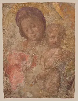 Holy Family Prints: Virgin and Child. Artist, possibly by: Domenico Puligo, Italian, 1492–1527