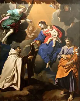 The Virgin Prints: The Virgin Giving the Scapular to St Simon Stock 1644 by Nicolas Mignard