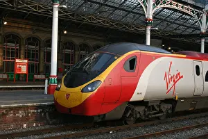 Franchise Prints: Virgin Pendolino train at Preston station, Lancashire, England, United Kingdom