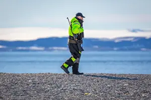 visiting a colony with walruses at Torellneset on Nordaustlandet on Svalbard, Norway