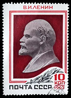 Postage Stamp Prints: Vladimir Lenin, postage stamp, Russia, USSR, 1962