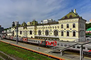 Siberian Prints: Vladivostok Railway station, eastern terminus of the Trans-Siberian railway