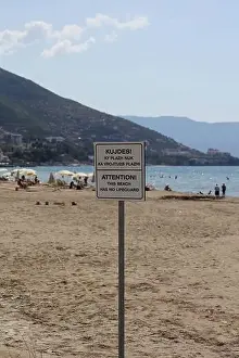 Vlora, Albania, Sunday 2 September 2023 Exploring center of the city Lungo Mare beach people swimming