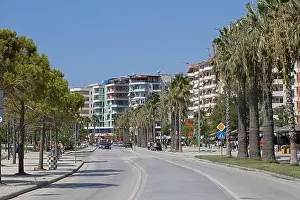 Vlorë, Albania, Sunday 2 September 2023 cameria road rruga cameria road running along the coast of the Adriatic Sea