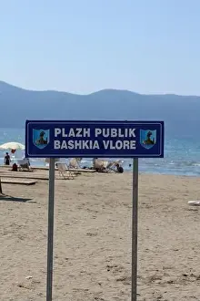 Albanian Prints: Vlorë, Albania, Sunday 2 September 2023 cameria road rruga cameria road running along the coast of the Adriatic Sea