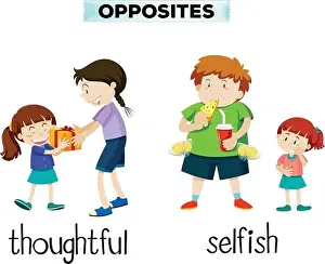 Flashcard Prints: Vocabulary English opposite word illustration