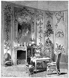 Enlightenment Prints: Voltaire room in the Sanssouci Palace in Potsdam, Brandenburg, Germany