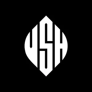 Capital Letters Prints: VSH circle letter logo design with circle and ellipse shape