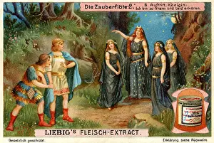 Classical Music Prints: W. A. Mozart opera Die Zauberflöte (Magic Flute) Illustration Act 1