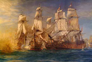 Horatio Nelson Prints: W L Wyllie Battle of Trafalgar Panoramic Detail 1805