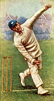Wicket Prints: W. Rhodes (Yorkshire), 1928. Creator: Unknown
