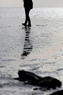 Beachfront Prints: Wadden Sea, people, people, walk