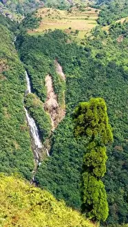 Hidden Gem Prints: Wah Bano Waterfall is a stunning natural wonder located in Sohra