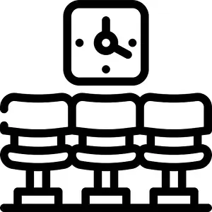 Timer Prints: waiting room clock line icon vector