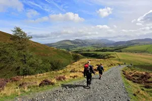 Trekking Prints: Walkers on Skiddaw Fell, Keswick