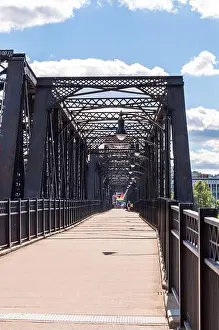 Pittsburgh Prints: The walking lane on the Hot Metal Bridge which spans over the Monongahela River