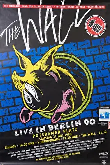 Potsdamer Platz Prints: The Wall, life event in Berlin 90, Musical concert poster