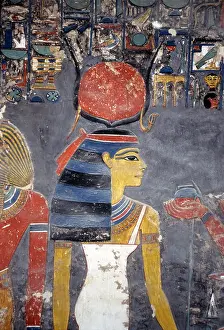 Tombs Prints: Wall painting in the Tomb of King Horemheb, Valley of the Kings, Luxor, Egypt