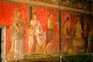Pompeii Prints: Wall Painting at Villa dei misteri Pompeii Excavations Italy
