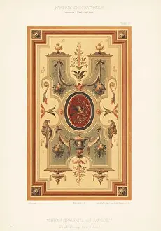 Chromolithograph Prints: Wall panel in Trausnitz Castle