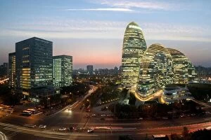 Images Dated 23rd October 2017: WangJing Soho business district at night in Beijing, China