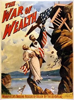 Xixth Prints: The War of Wealth by Ct Dazey Broadway Poster 1895 - Vintage Advertising Poster