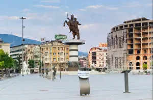 Horseman Prints: Warrior on a Horse, Alexander the Great statue in Skopje, Macedonia, FYROM