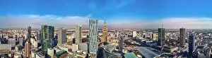 Palac Kultury Prints: WARSAW, POLAND - FEBRUARY 23, 2019: Beautiful panoramic aerial drone view to the center of Warsaw City and Zlota 44