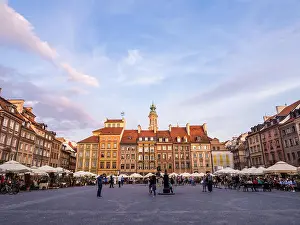 Travel Europe Prints: Warsaw's Old Town Market Place on a late summer afternoon
