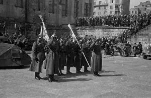 Warszawa, 1947-04-13. Uroczyste rozwi¹zanie 1 Warszawskiej Dywizji Kawalerii